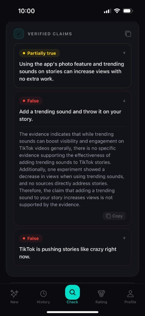 Veriqon — verified claims with verdicts